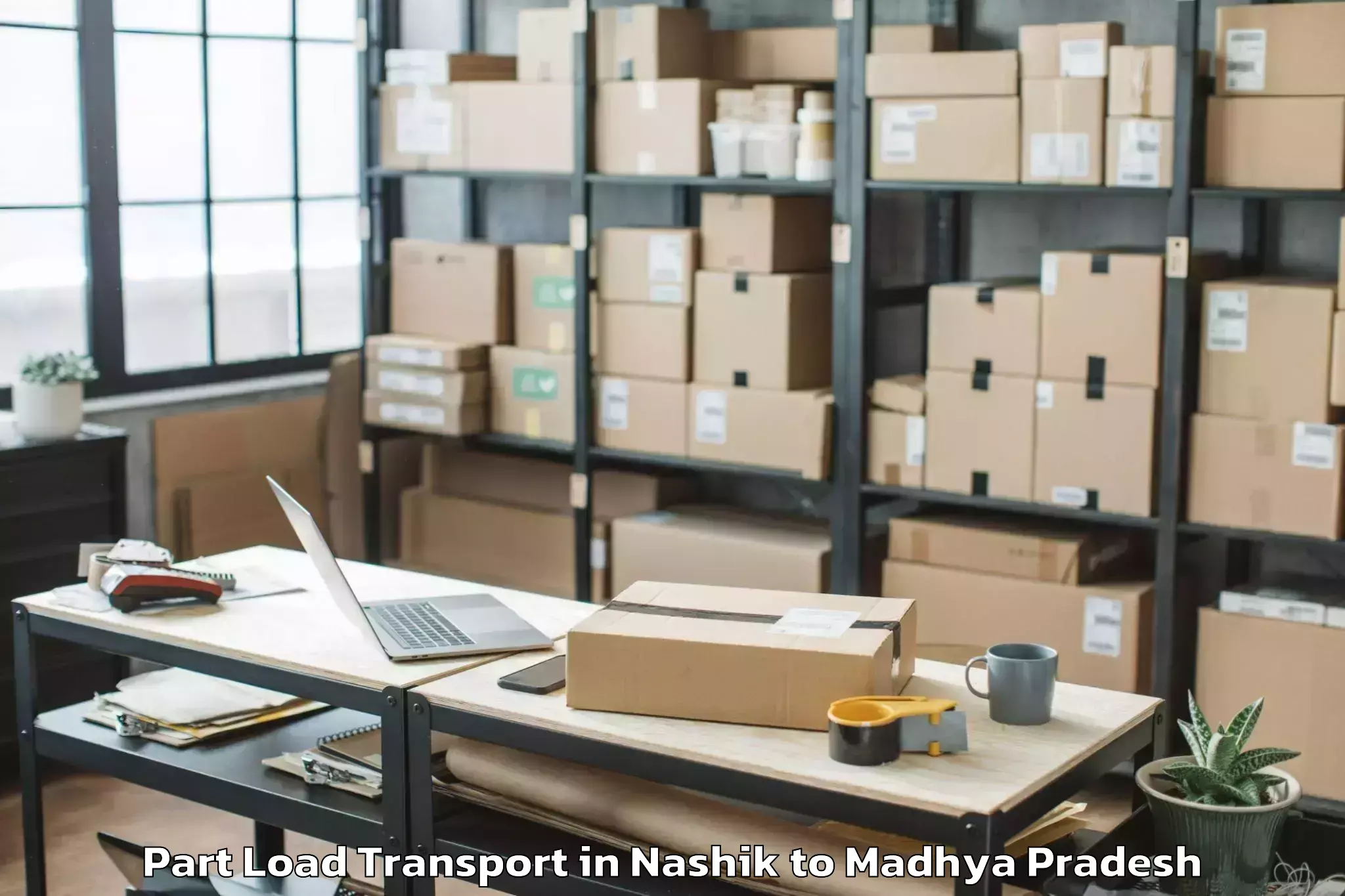 Professional Nashik to Manawar Part Load Transport